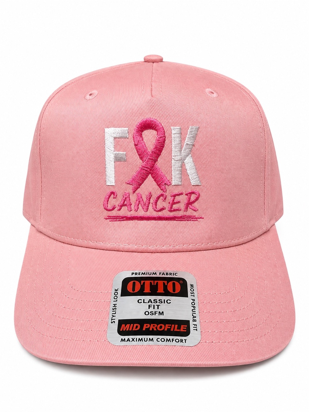 TT’s MINDBODYSoul F🎗K Cancer Pink Breast Cancer Awareness Embroidered Hat